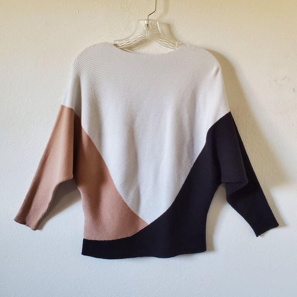 Northern Angel Sweater Womens M Pullover Black Brown Dolman Long Sleeve Acrylic